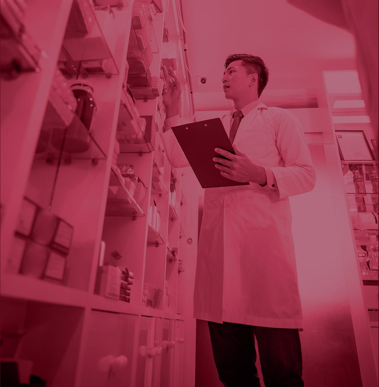 Pharmacist working with medicines.